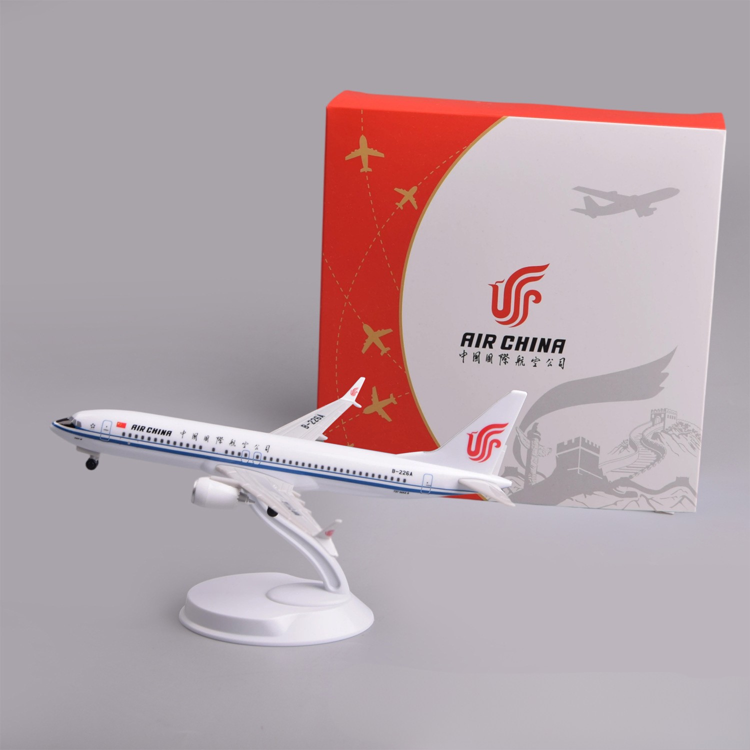 Model Kit Aircraft - 20cm Plastik-Modellflugzeug Air China B737max8 Sammlerstück