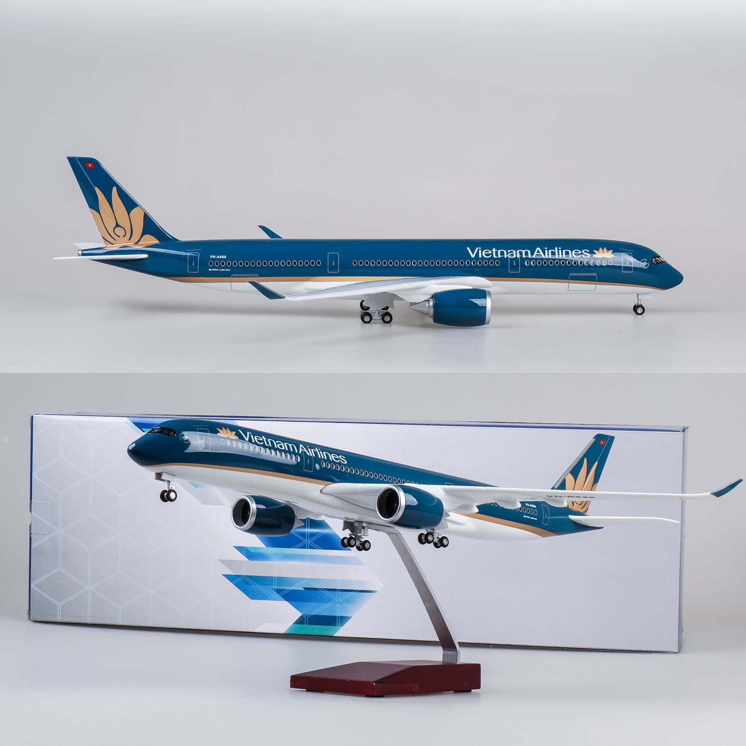 Model Kit Planes - 47cm Großes Spielzeugflugzeug Vietnam A350 Druckguss-Harz